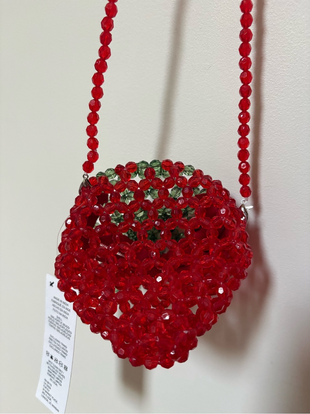 NWT Kimchi Blue Strawberry Beaded Crossbody Bag - Picture 12 of 13